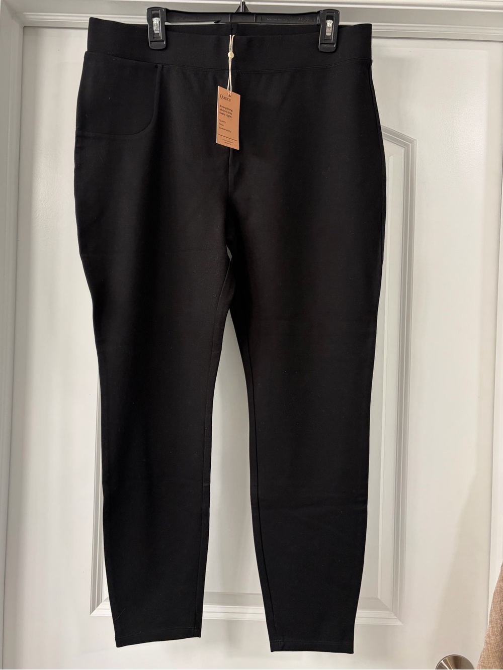 Quince Ultra Stretch Ponte Skinny Pants Black Size XL NWT